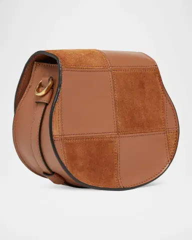 Chloé Marcie Medium Saddle Crossbody Bag in Patchwork Leather | Thumbnail 3 Chloé Marcie Medium Saddle Crossbody Bag in Patchwork Leather | Thumbnail 3