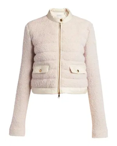 Moncler Bouclé Short Down Jacket | Thumbnail 1 Moncler Bouclé Short Down Jacket | Thumbnail 1
