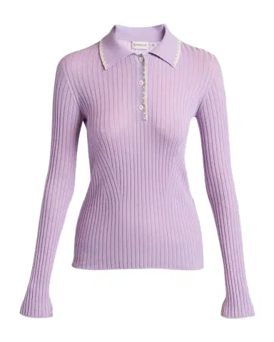 Moncler Long-Sleeve Rib-Knit Polo | Thumbnail 1 Moncler Long-Sleeve Rib-Knit Polo | Thumbnail 1