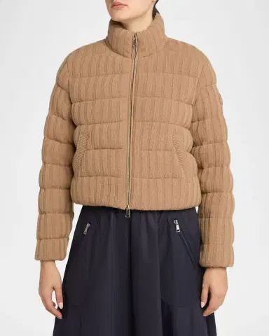 Moncler Wool & Cashmere Blend Padded Cardigan | Thumbnail 4 Moncler Wool & Cashmere Blend Padded Cardigan | Thumbnail 4