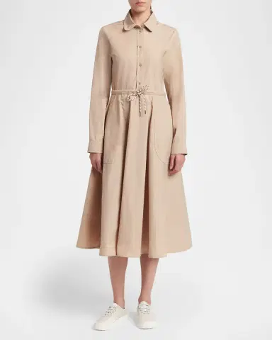 Moncler A-Line Technical Cotton Shirtdress | Thumbnail 2 Moncler A-Line Technical Cotton Shirtdress | Thumbnail 2