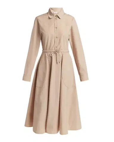 Moncler A-Line Technical Cotton Shirtdress | Thumbnail 1 Moncler A-Line Technical Cotton Shirtdress | Thumbnail 1