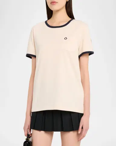 Moncler Short-Sleeve Ringer Tee | Thumbnail 4 Moncler Short-Sleeve Ringer Tee | Thumbnail 4