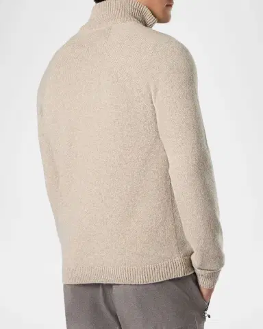 Sease Men 's Cashmere Mouline Half-Zip Sweater | Thumbnail 2 Sease Men 's Cashmere Mouline Half-Zip Sweater | Thumbnail 2