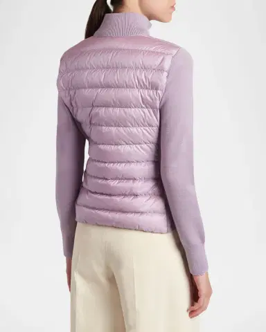 Moncler Padded Wool Zip-Up Cardigan | Thumbnail 3 Moncler Padded Wool Zip-Up Cardigan | Thumbnail 3