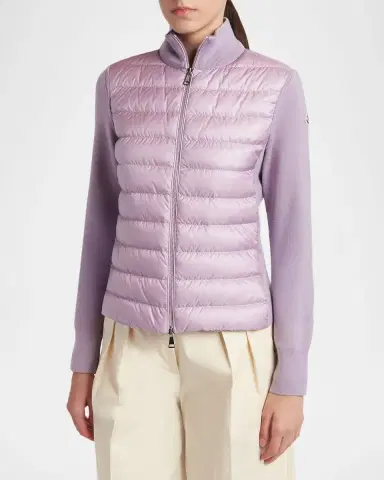 Moncler Padded Wool Zip-Up Cardigan | Thumbnail 4 Moncler Padded Wool Zip-Up Cardigan | Thumbnail 4