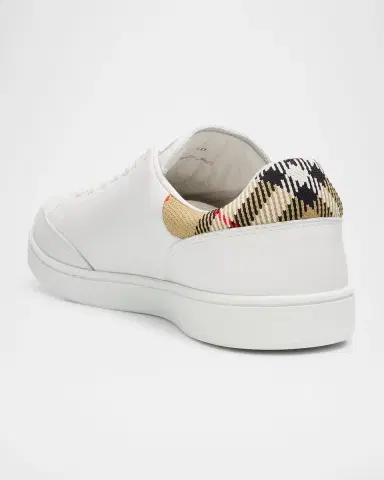 Burberry Men's Set Leather & Check Low-Top Sneakers | Thumbnail 2 Burberry Men's Set Leather & Check Low-Top Sneakers | Thumbnail 2