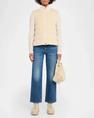 Moncler Padded Teddy & Wool Cardigan | Thumbnail 2 Moncler Padded Teddy & Wool Cardigan | Thumbnail 2