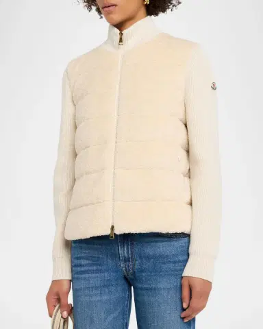 Moncler Padded Teddy & Wool Cardigan | Thumbnail 4 Moncler Padded Teddy & Wool Cardigan | Thumbnail 4