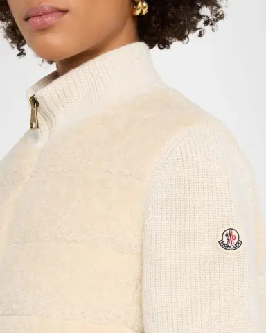 Moncler Padded Teddy & Wool Cardigan | Thumbnail 5 Moncler Padded Teddy & Wool Cardigan | Thumbnail 5