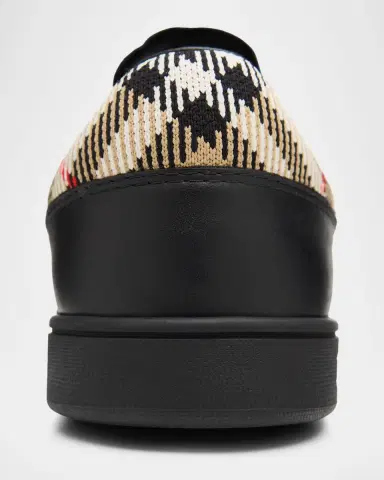 Burberry Men's Set Leather & Check Low-Top Sneakers | Thumbnail 3 Burberry Men's Set Leather & Check Low-Top Sneakers | Thumbnail 3