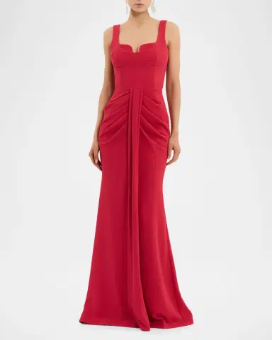 Rebecca Vallance Zarya Sleeveless Draped Mermaid Gown | Thumbnail 2 Rebecca Vallance Zarya Sleeveless Draped Mermaid Gown | Thumbnail 2