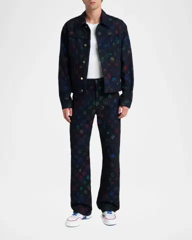 Casablanca Men's Heat Map Denim Jacket | Thumbnail 2 Casablanca Men's Heat Map Denim Jacket | Thumbnail 2