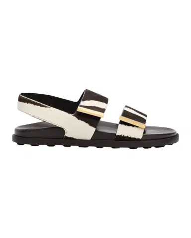 Tod's Zebra-Printed Calf Hair Slingback Sandals | Thumbnail 1 Tod's Zebra-Printed Calf Hair Slingback Sandals | Thumbnail 1