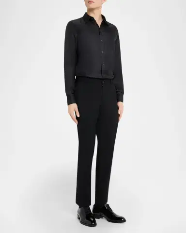 Dolce & Gabbana Men's Silk Satin Classic-Fit Dress Shirt | Thumbnail 2 Dolce & Gabbana Men's Silk Satin Classic-Fit Dress Shirt | Thumbnail 2