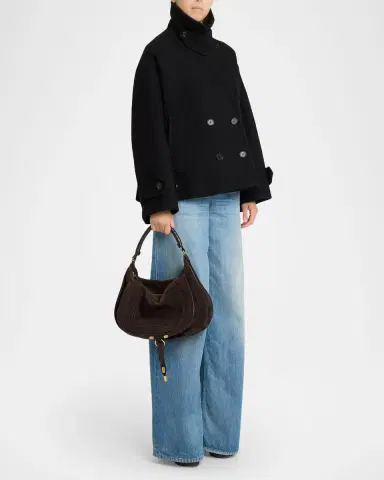 Chloé Marcie Large Saddle Shoulder Bag in Suede | Thumbnail 5 Chloé Marcie Large Saddle Shoulder Bag in Suede | Thumbnail 5