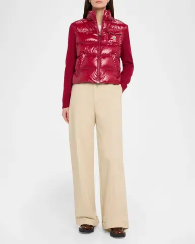 Moncler Padded Zip-Up Wool Cardigan | Thumbnail 2 Moncler Padded Zip-Up Wool Cardigan | Thumbnail 2