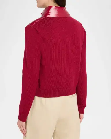 Moncler Padded Zip-Up Wool Cardigan | Thumbnail 3 Moncler Padded Zip-Up Wool Cardigan | Thumbnail 3