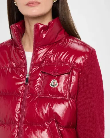 Moncler Padded Zip-Up Wool Cardigan | Thumbnail 5 Moncler Padded Zip-Up Wool Cardigan | Thumbnail 5