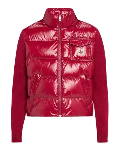 Moncler Padded Zip-Up Wool Cardigan | Thumbnail 1 Moncler Padded Zip-Up Wool Cardigan | Thumbnail 1