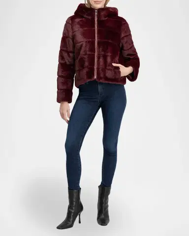 Lyla Grant Fur-Free Hooded Faux Mink Zip Jacket | Thumbnail 2 Lyla Grant Fur-Free Hooded Faux Mink Zip Jacket | Thumbnail 2
