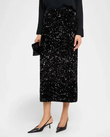 Vince Sequined Velvet Midi Skirt | Thumbnail 3 Vince Sequined Velvet Midi Skirt | Thumbnail 3