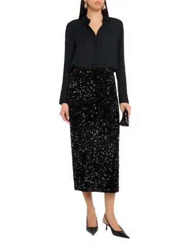 Vince Sequined Velvet Midi Skirt | Thumbnail 1 Vince Sequined Velvet Midi Skirt | Thumbnail 1