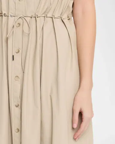Brandon Maxwell Blake Cap-Sleeve Drawstring Midi Shirtdress | Thumbnail 5 Brandon Maxwell Blake Cap-Sleeve Drawstring Midi Shirtdress | Thumbnail 5