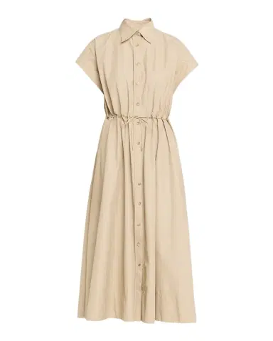Brandon Maxwell Blake Cap-Sleeve Drawstring Midi Shirtdress | Thumbnail 1 Brandon Maxwell Blake Cap-Sleeve Drawstring Midi Shirtdress | Thumbnail 1