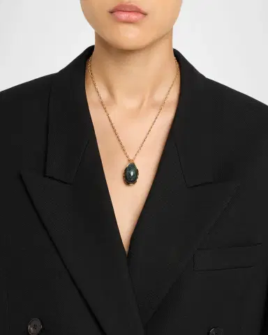 Bottega Veneta Drop Marble Pendant Necklace, Green | Thumbnail 2 Bottega Veneta Drop Marble Pendant Necklace, Green | Thumbnail 2