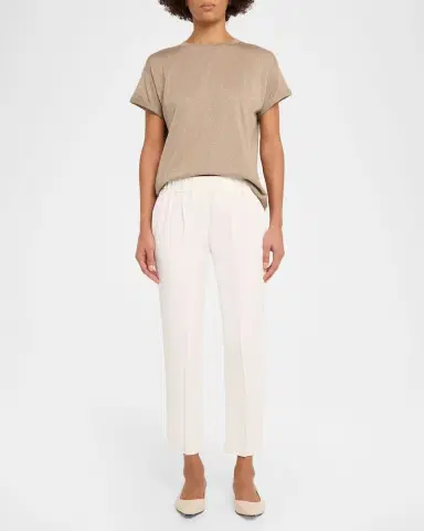 Brunello Cucinelli Cashmere Silk Lurex Short-Sleeve T-Shirt | Thumbnail 2 Brunello Cucinelli Cashmere Silk Lurex Short-Sleeve T-Shirt | Thumbnail 2