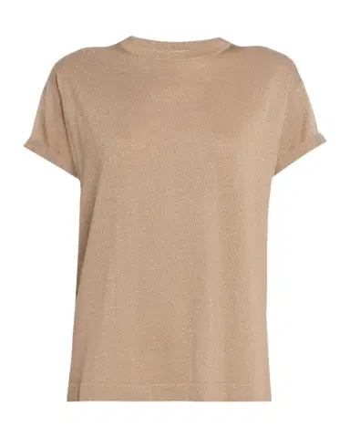 Brunello Cucinelli Cashmere Silk Lurex Short-Sleeve T-Shirt | Thumbnail 1 Brunello Cucinelli Cashmere Silk Lurex Short-Sleeve T-Shirt | Thumbnail 1