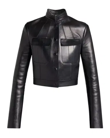 TOM FORD Nappa Leather Single-Breasted Crop Jacket | Thumbnail 1 TOM FORD Nappa Leather Single-Breasted Crop Jacket | Thumbnail 1
