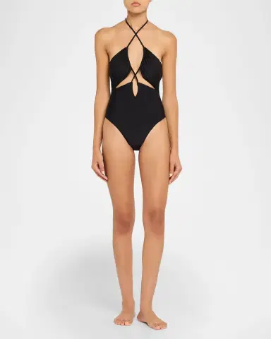 Ramy Brook Nia Cutout Halter One-Piece Swimsuit | Thumbnail 2 Ramy Brook Nia Cutout Halter One-Piece Swimsuit | Thumbnail 2