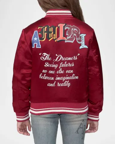 Amiri Kid 's Varsity Patch Jacket, Size 4-12 | Thumbnail 2 Amiri Kid 's Varsity Patch Jacket, Size 4-12 | Thumbnail 2