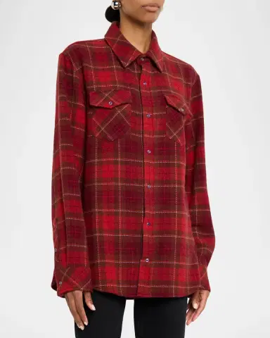 God 's True Cashmere Love Tartan Cashmere Flannel Shirt | Thumbnail 4 God 's True Cashmere Love Tartan Cashmere Flannel Shirt | Thumbnail 4
