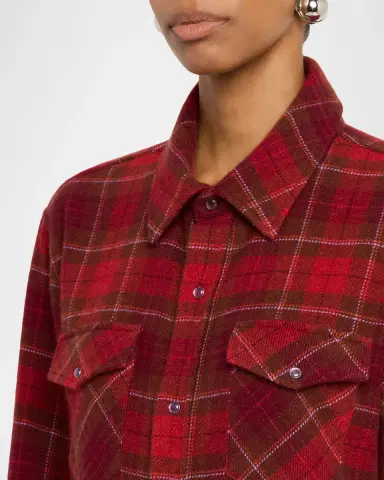 God 's True Cashmere Love Tartan Cashmere Flannel Shirt | Thumbnail 5 God 's True Cashmere Love Tartan Cashmere Flannel Shirt | Thumbnail 5