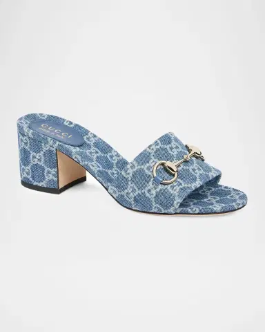 Gucci 55mm Siaga GG Monogram Denim Block-Heel Sandals | Thumbnail 3 Gucci 55mm Siaga GG Monogram Denim Block-Heel Sandals | Thumbnail 3