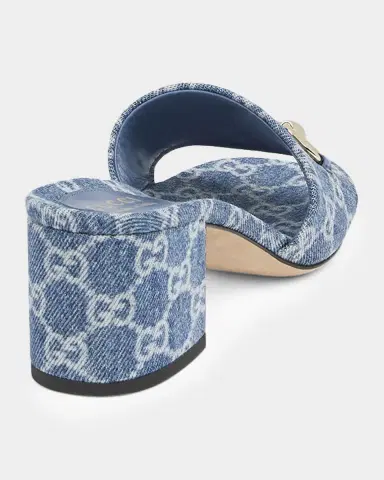Gucci 55mm Siaga GG Monogram Denim Block-Heel Sandals | Thumbnail 4 Gucci 55mm Siaga GG Monogram Denim Block-Heel Sandals | Thumbnail 4