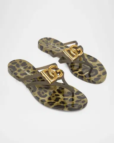 Dolce & Gabbana DG Jelly Flat Thong Sandals | Thumbnail 4 Dolce & Gabbana DG Jelly Flat Thong Sandals | Thumbnail 4