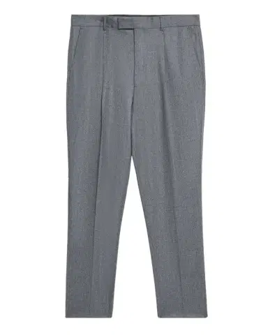 ZEGNA Men's Wool Flannel Pleated Tapered Fit Trousers | Thumbnail 1 ZEGNA Men's Wool Flannel Pleated Tapered Fit Trousers | Thumbnail 1