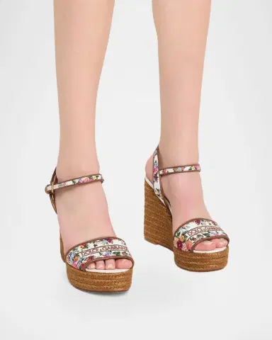 Dolce & Gabbana 90mm Floral Logo-Embroidered Espadrille Wedge Sandals | Thumbnail 2 Dolce & Gabbana 90mm Floral Logo-Embroidered Espadrille Wedge Sandals | Thumbnail 2