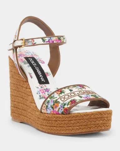 Dolce & Gabbana 90mm Floral Logo-Embroidered Espadrille Wedge Sandals | Thumbnail 7 Dolce & Gabbana 90mm Floral Logo-Embroidered Espadrille Wedge Sandals | Thumbnail 7