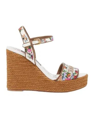 Dolce & Gabbana 90mm Floral Logo-Embroidered Espadrille Wedge Sandals | Thumbnail 1 Dolce & Gabbana 90mm Floral Logo-Embroidered Espadrille Wedge Sandals | Thumbnail 1