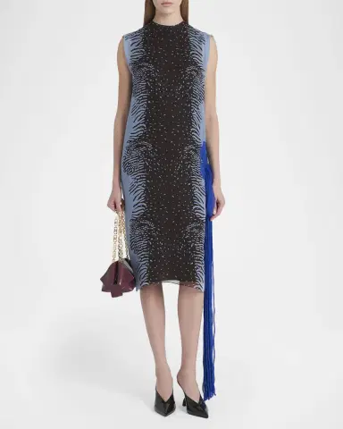 Ferragamo Cuttle Fish Print Silk Sleeveless Shift Dress | Thumbnail 2 Ferragamo Cuttle Fish Print Silk Sleeveless Shift Dress | Thumbnail 2