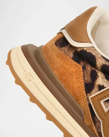 Dolce & Gabbana DG Cushion Leopard Nylon and Leather Low-Top Sneakers | Thumbnail 5 Dolce & Gabbana DG Cushion Leopard Nylon and Leather Low-Top Sneakers | Thumbnail 5