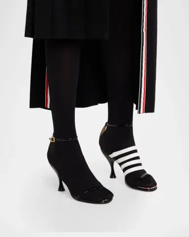 Thom Browne 90mm 4-Bar Strappy Patent Leather Sandals | Thumbnail 2 Thom Browne 90mm 4-Bar Strappy Patent Leather Sandals | Thumbnail 2