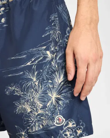 Moncler Men's Tropical Print wim Shorts | Thumbnail 4 Moncler Men's Tropical Print wim Shorts | Thumbnail 4