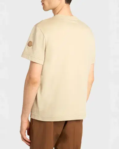 Moncler Men's Leather-Trim Pocket Cotton T-Shirt | Thumbnail 3 Moncler Men's Leather-Trim Pocket Cotton T-Shirt | Thumbnail 3
