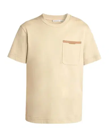 Moncler Men's Leather-Trim Pocket Cotton T-Shirt | Thumbnail 1 Moncler Men's Leather-Trim Pocket Cotton T-Shirt | Thumbnail 1
